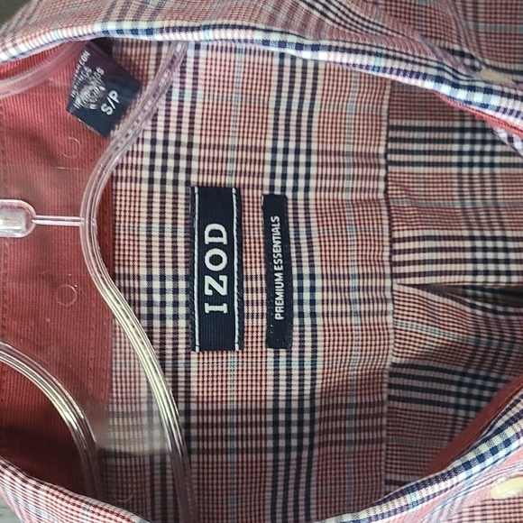 IZOD Plaid Long sleeved Button Down 100% Cotton Shirt Size Small - Picture 5 of 9